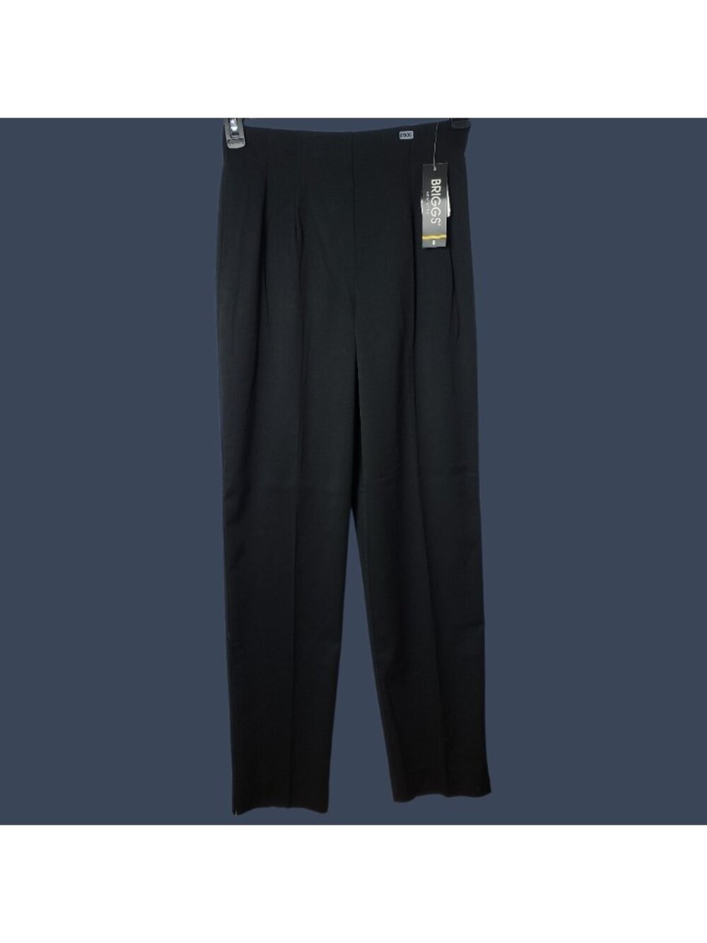 Briggs NY Womens Pleated Straight Dress Pants Black Size 8